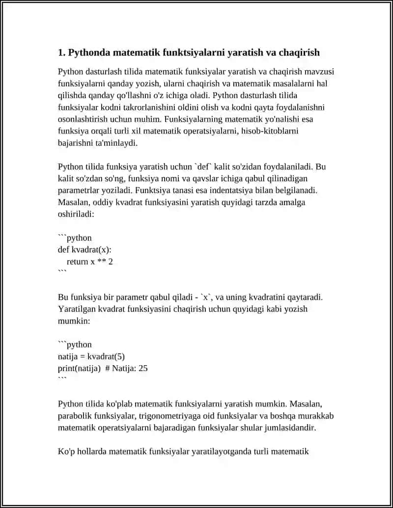 PYTHON DASTURLASH TILIDA FUNKSIYALAR 4