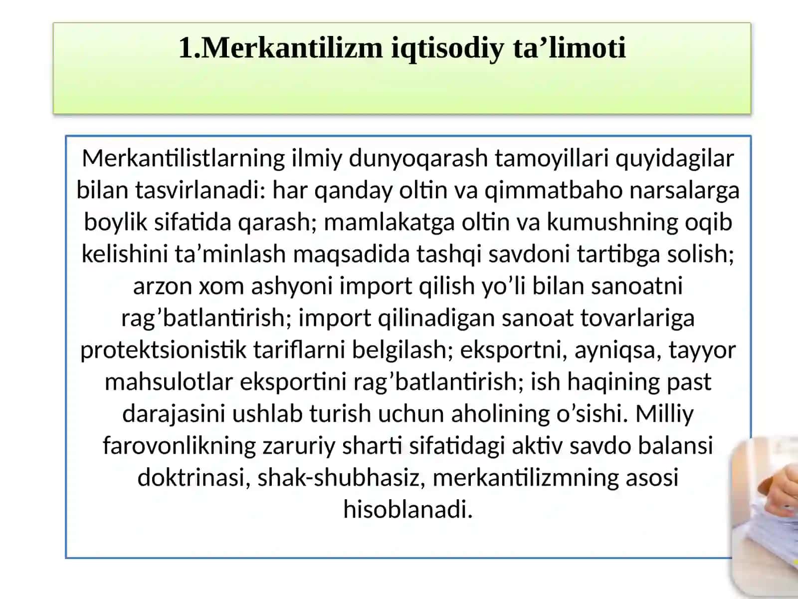 MERKANTILIZM IQTISODIY TA’LIMOTI 4