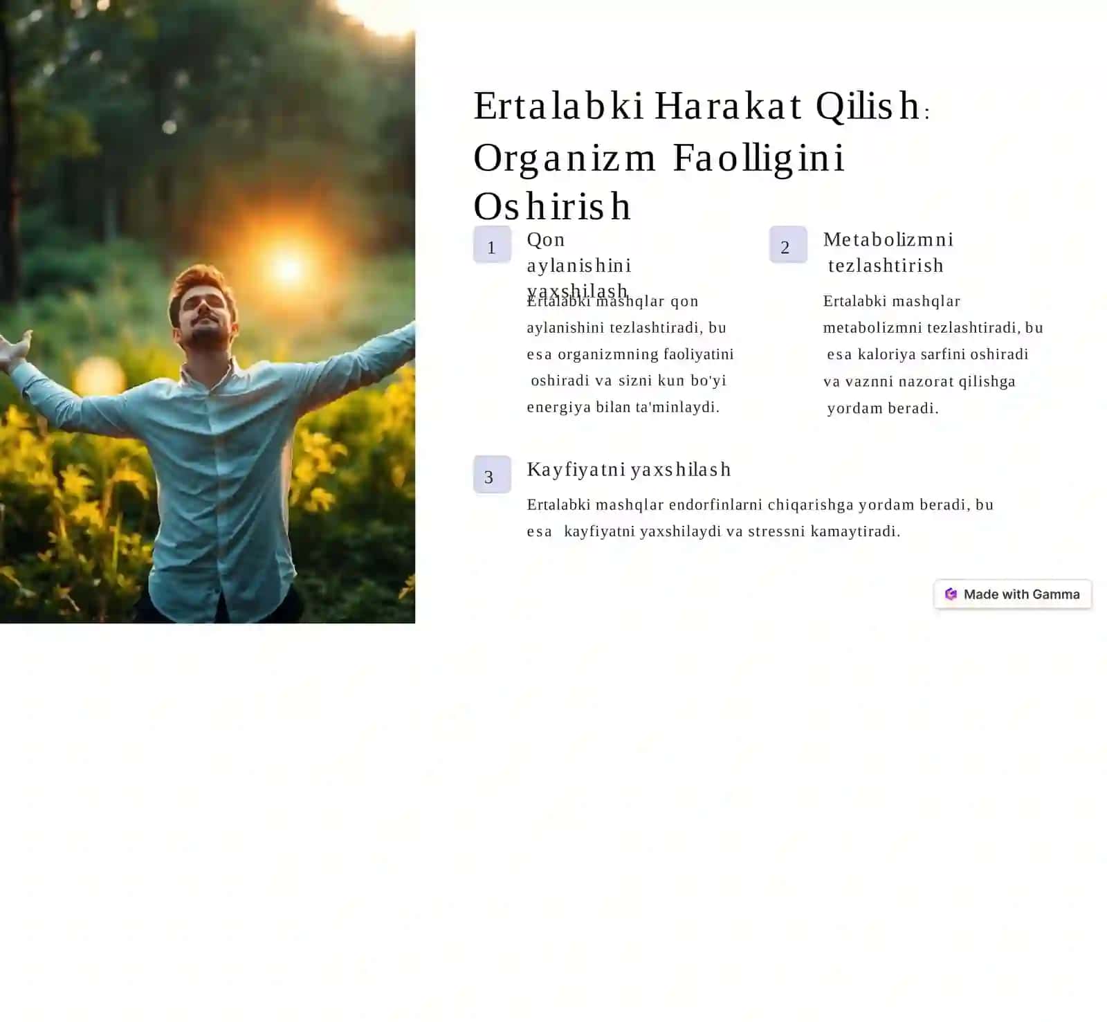 Optimal Harakatlanish Tartibi Salomatlik Uchun 4