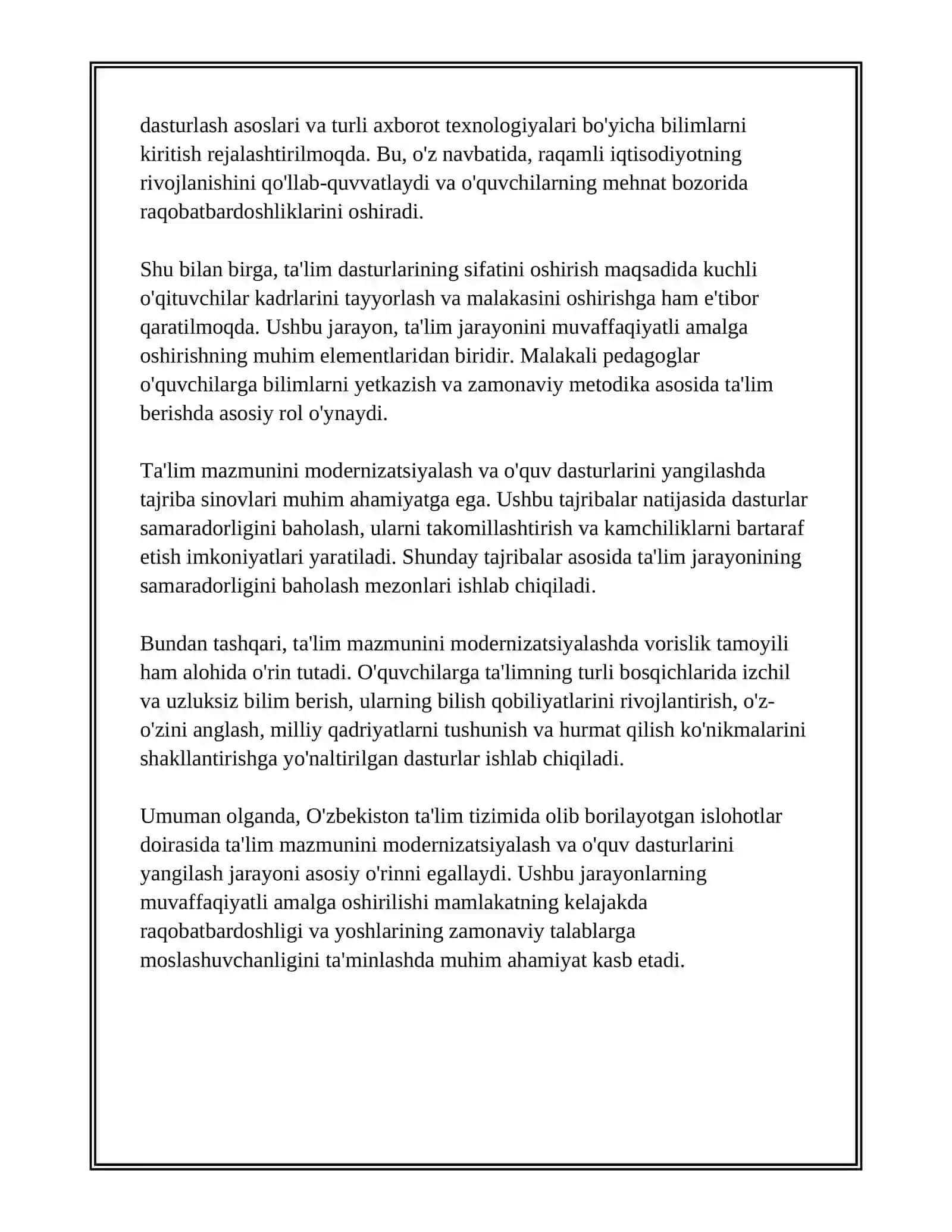 O'ZBEKISTON TA'LIM TIZIMIDAGI ISLOHOTLAR 4