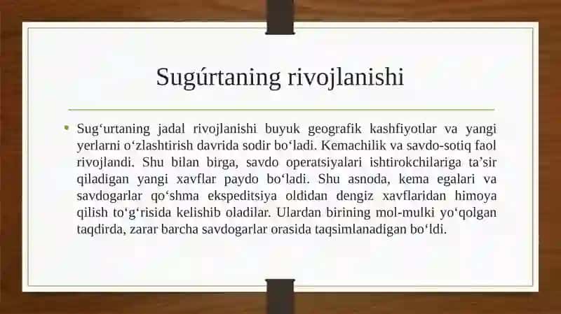 Sug’urtalashning iqtisodiy mohiyati va funksiyalari. Risk va ularning sug’urtadagi o’rni 4