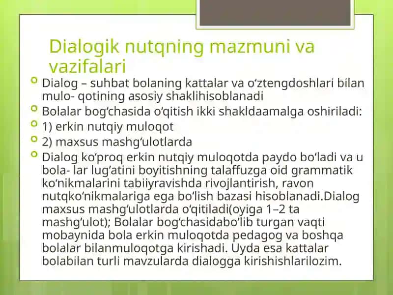 Bolaning ijtimoiy va shaxs sifatidashakllanishida dialogik va monologik nutqning ahamiyati 4