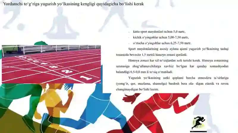 Yengil atletika bo'yicha sport inshootlari, jihozlari va ularni ishlatish 4