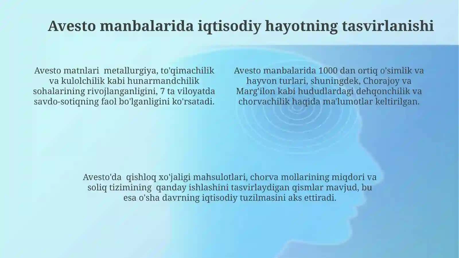 "Avesto"ning O'rtaosiyoviloyatlari qadimgi tarixi, ijtimoiy tuzumiiqtisodiy hayoti 4