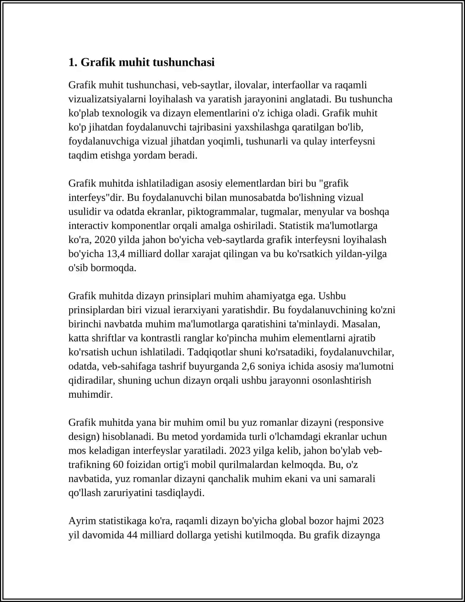 IQTISODIY AXBOROTNI QAYTA ISHLASHDA GRAFIK MUHITDAN FOYDALANISH 4