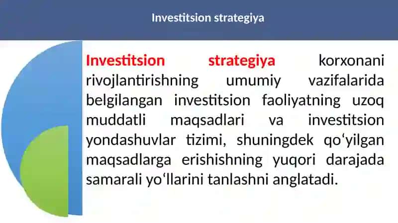 Investitsion faoliyatni boshqarish va qarorlar qabul qiish 4