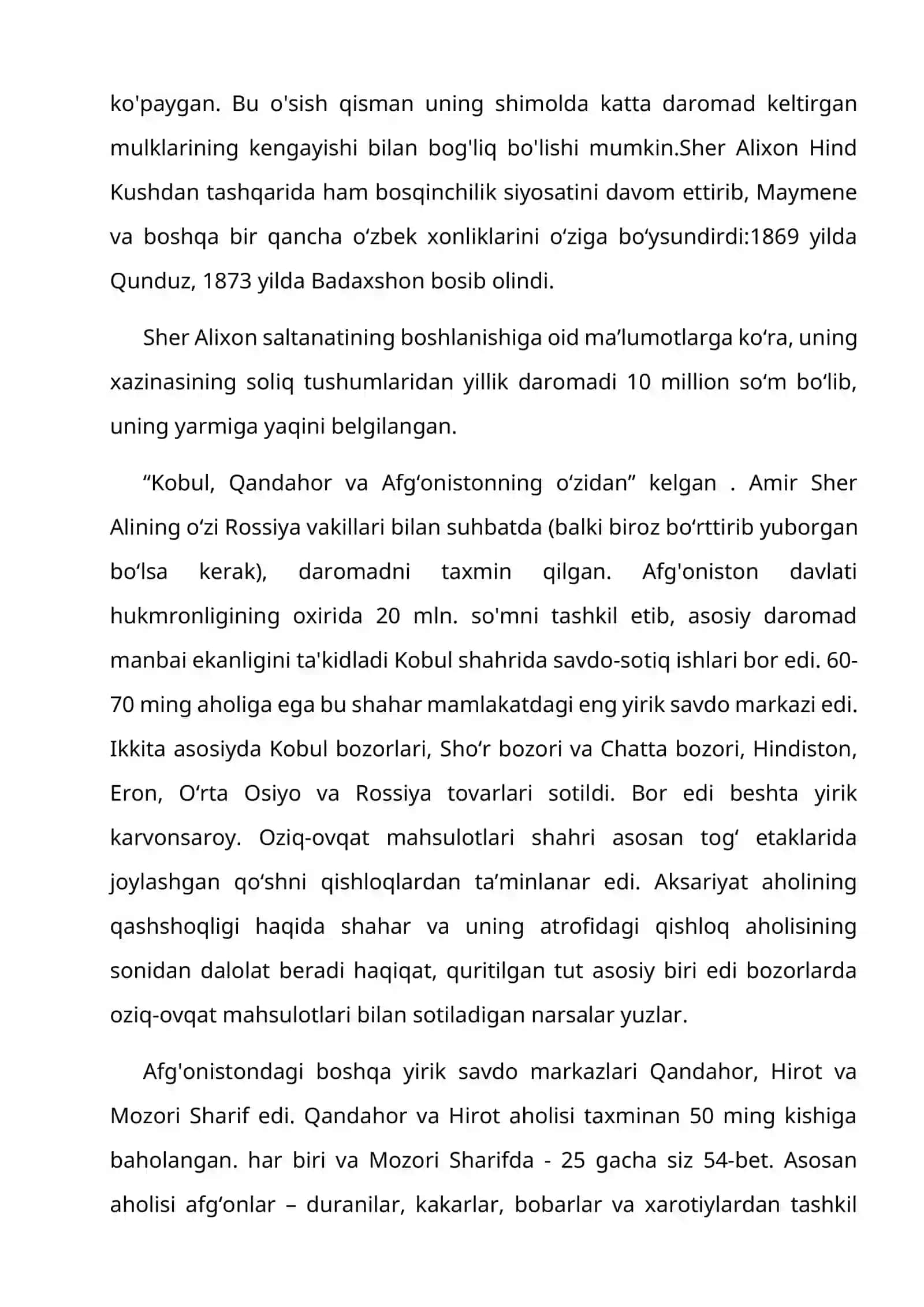 Sher Alixon hukmronligi davrida Afg’oniston 4