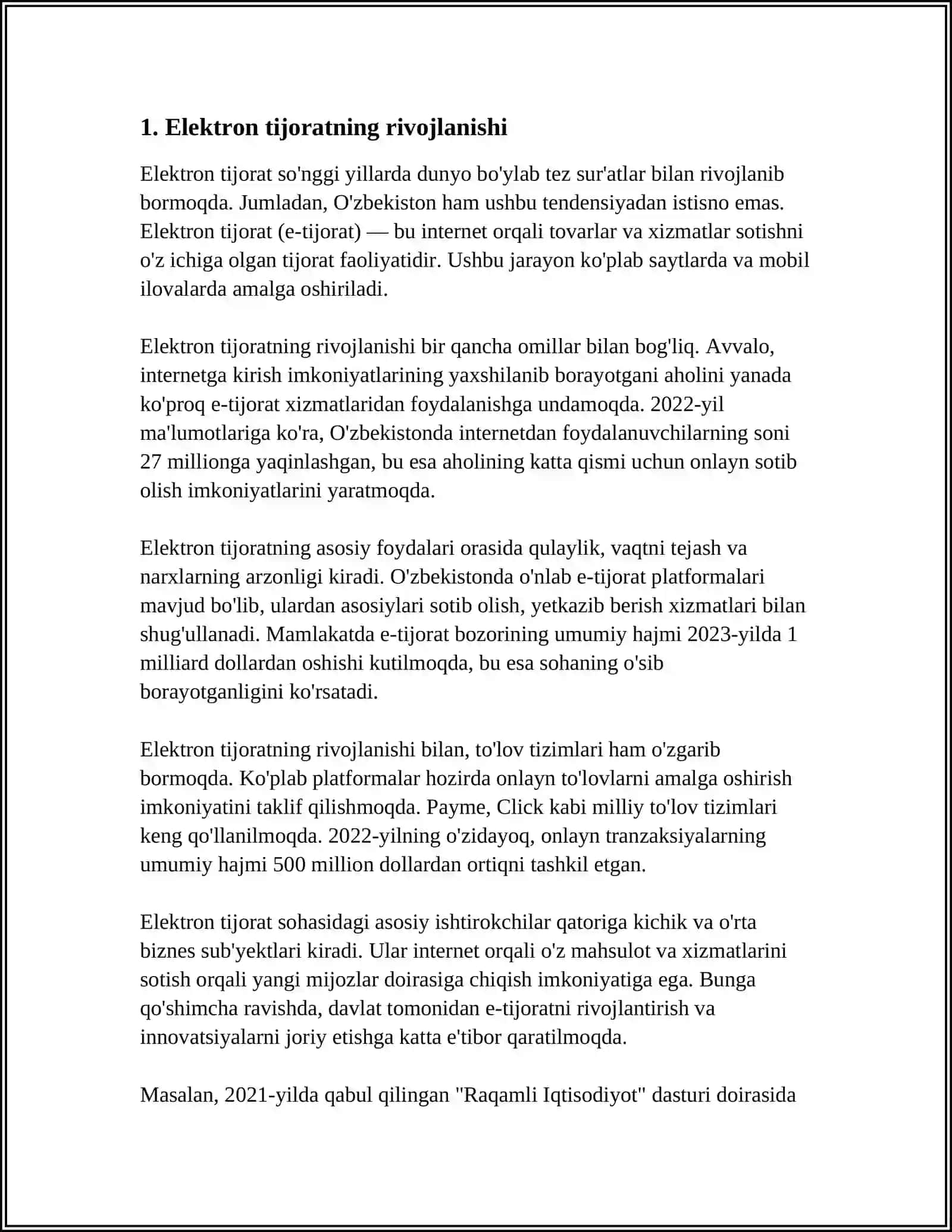 ELEKTRON BIZNES VA ELEKTRON TOVARLAR TUSHUNCHASI 4