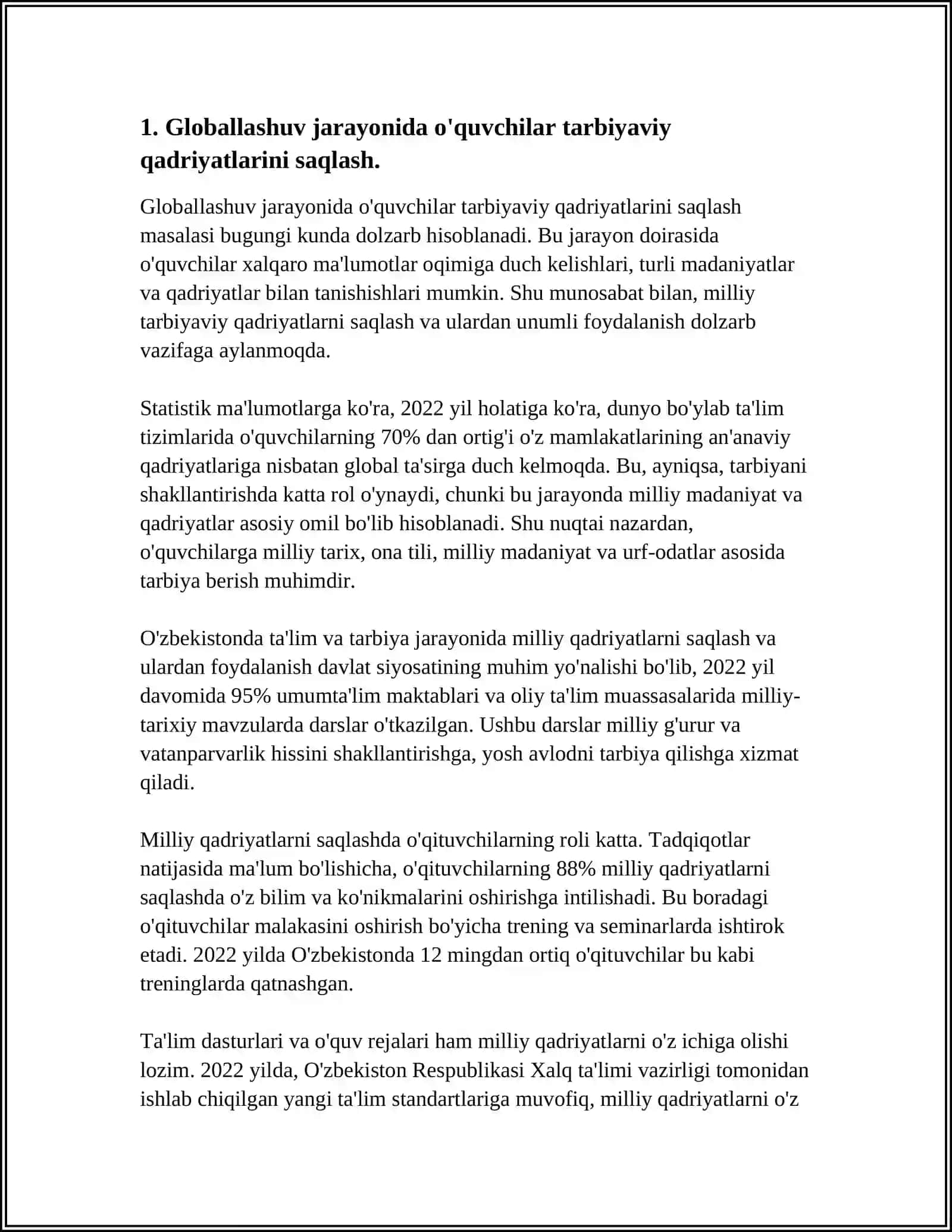 GLOBALLASHUV JARAYONIDA BOSHLANGICH SINF O'QUVCHILARINING XALQ O'YINLARIGA QADRIYATLI MUNOSABATINI SHAKLLANTIRISH (TARBIYA DARSLARI MISOLIDA) 4