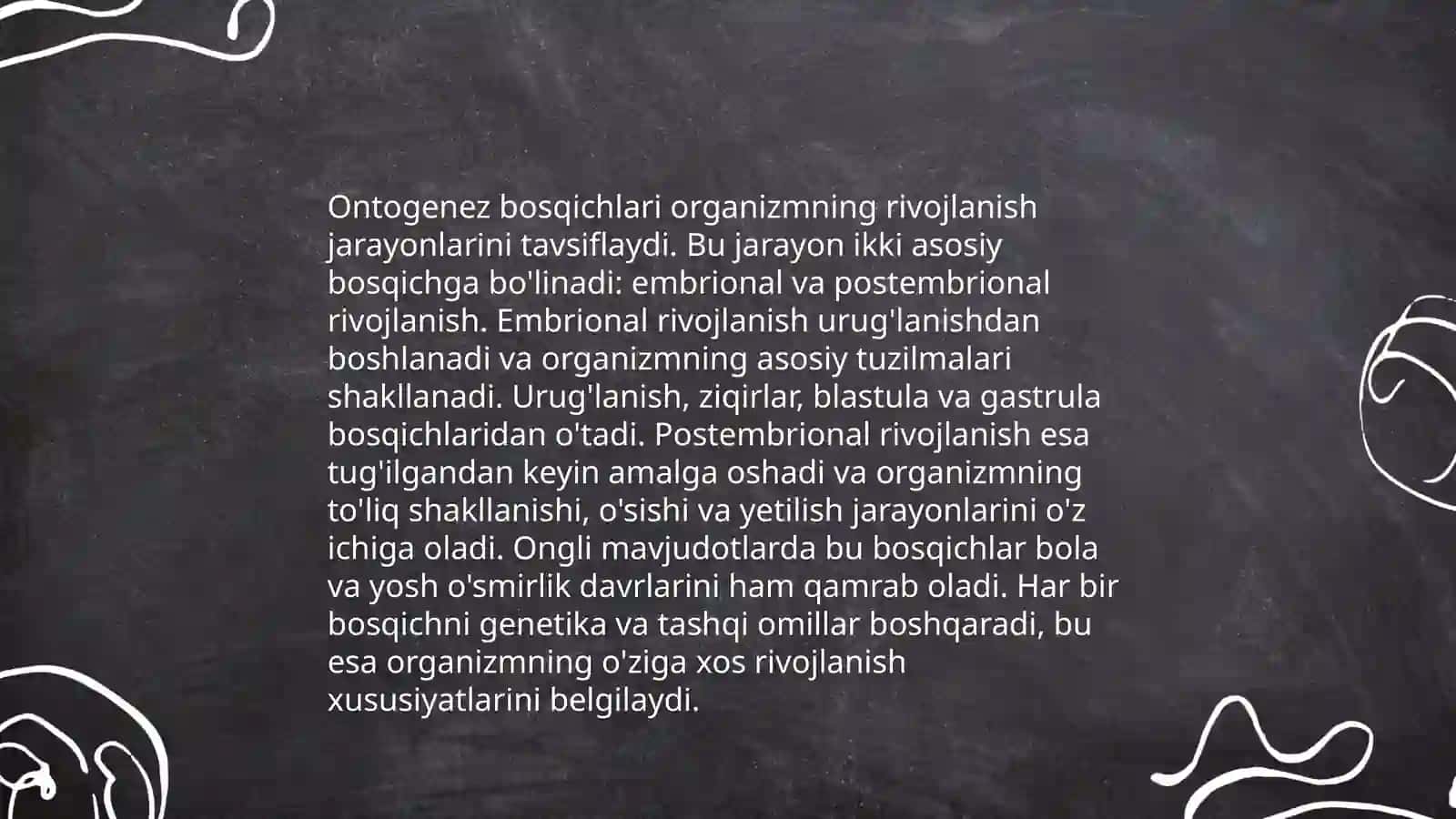 Ontogenezning rivojlanish xususiyatlari 4