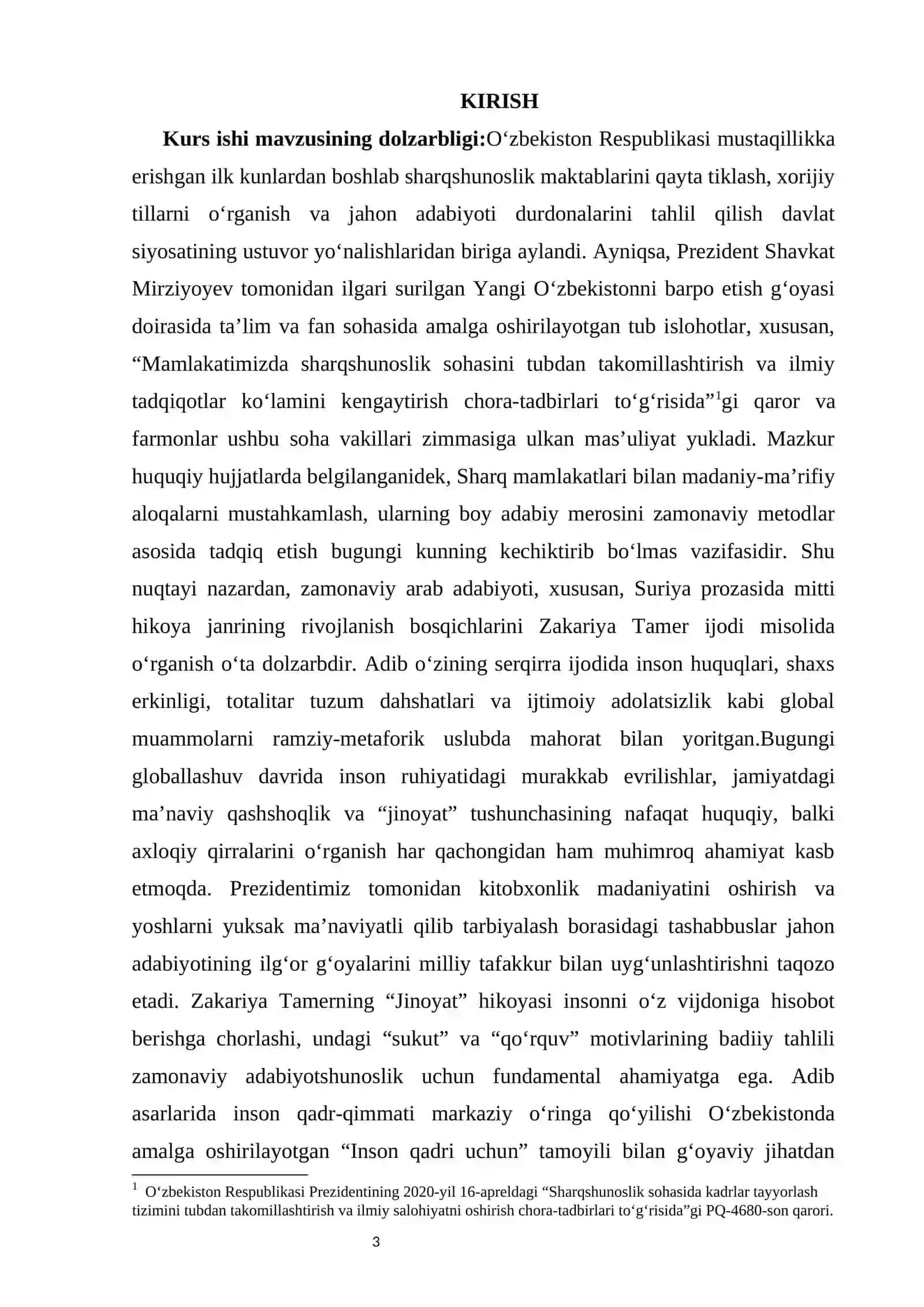 ZAKARIYA TAMER HAYOT YO‘LI VA “JINOYAT” (الجريمة) HIKOYASINING BADIIY TAHLILI 4