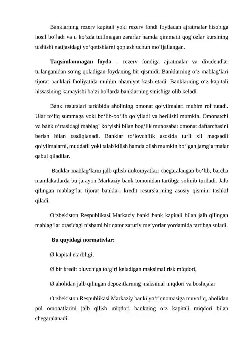Tijorat banklarining passiv operatsiyalari 4