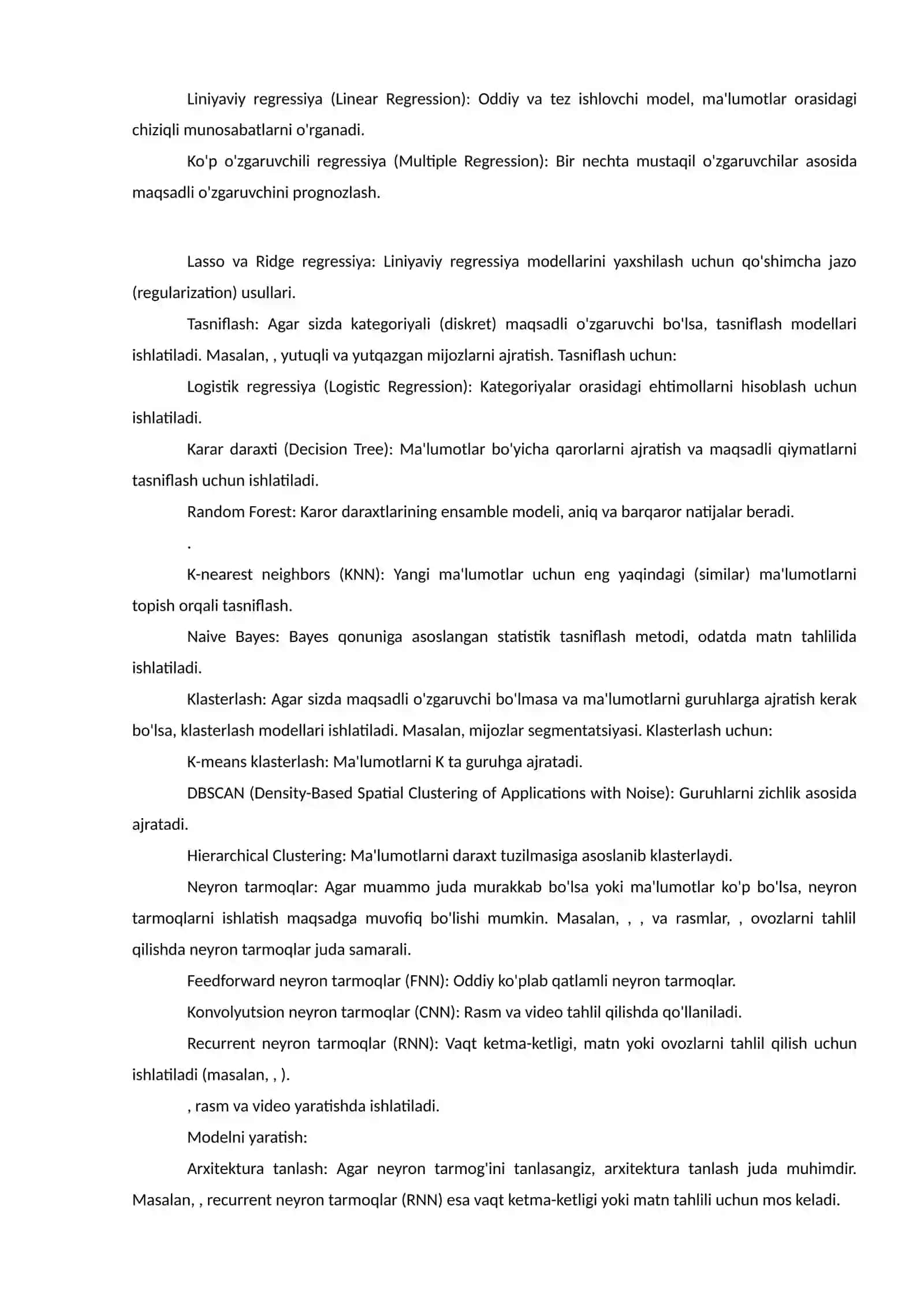 Machine learningni iqtisodiyot tarmoqlarida qoʻllash 4