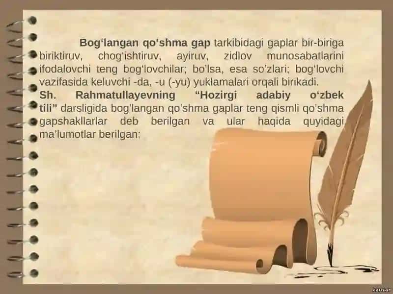 Bog'langan qo'shma gaplar 4