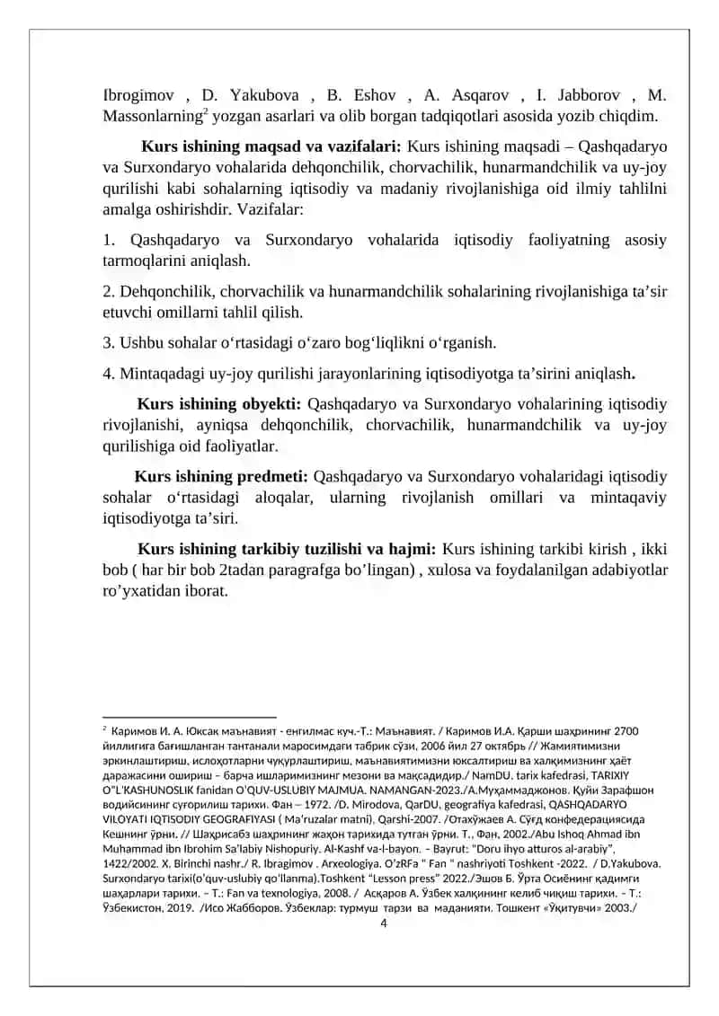 O'LKAMIZ  AHOLISINING  XO’JALIGI  VA  MODDIY  MADANIYATI (QASHQADARYO-SURXONDARYO MISOLIDA) 4