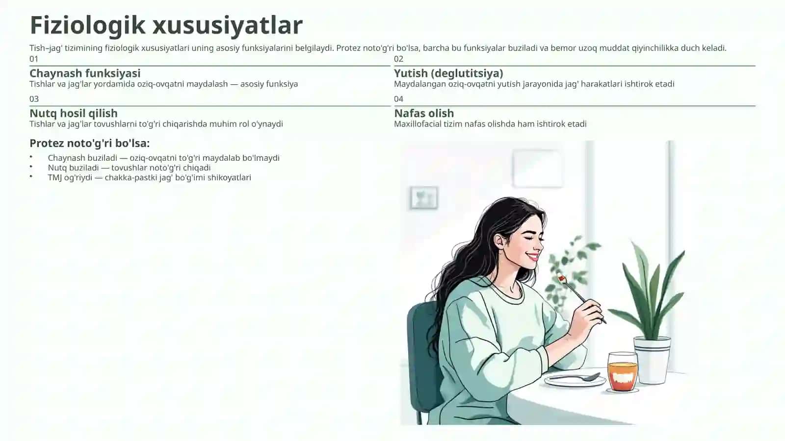 Protezlashga bog'liq tish–jag' tizimining anatomik va fiziologik xususiyatlari 4