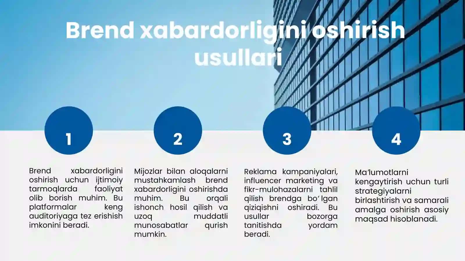 Prezintatsiya: Brend xabardorligi tahlili 4