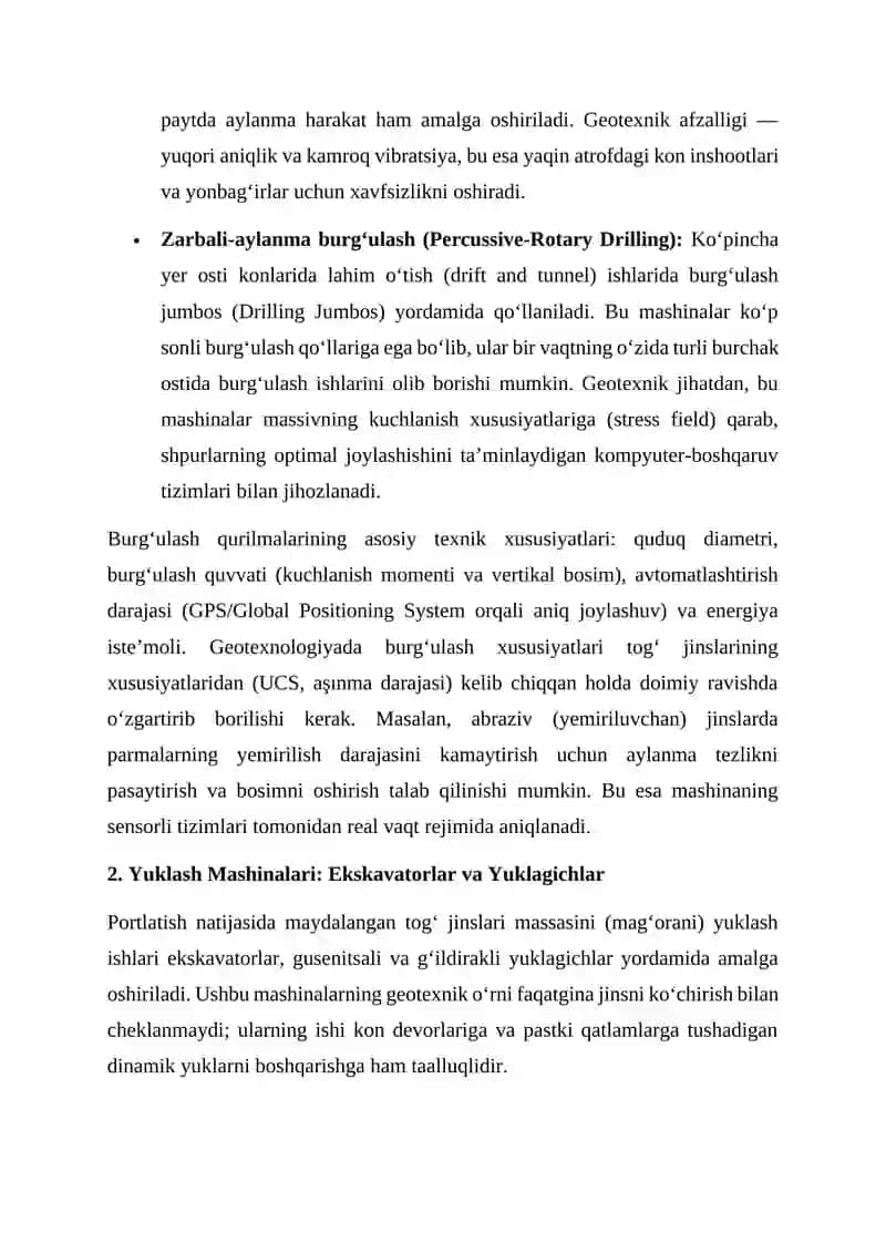 Geotexnologik usulda qazish konlarida Kon mashinalari 4