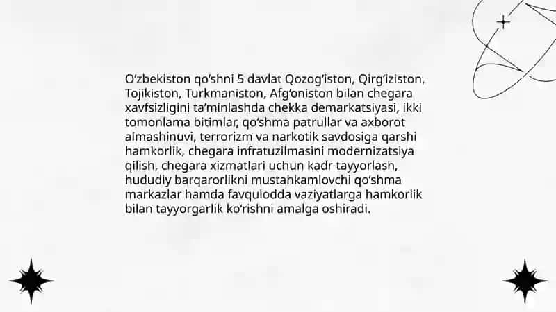 O'zbekistonning Markaziy Osiyoda tinchlik va barqarorlikni taminlashdagi o'rni 4