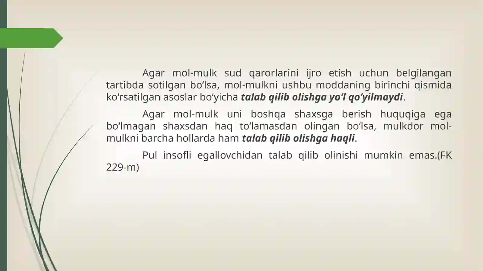 Mulk huquqi va boshqa ashyoviy huquqlarni himoya qilish 4