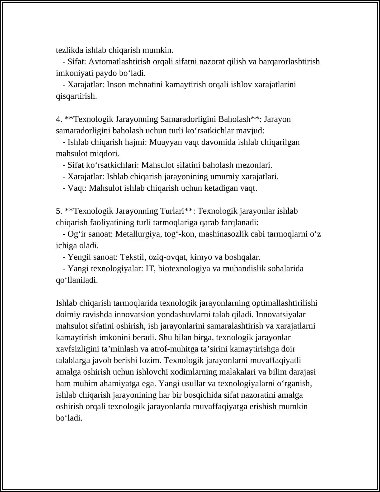 TEXNOLOGIK JAROYON VA UNING BOSQICHLARI 4