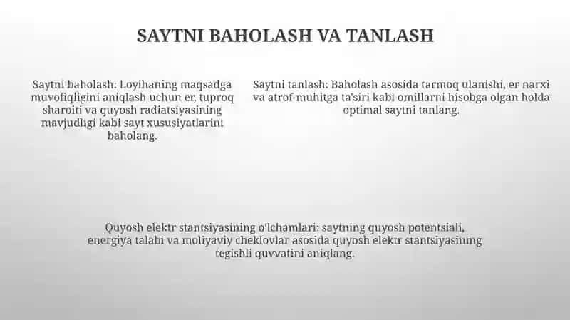 Quyosh Fotoelektrik Stansiyasi Qurilmalari Hisobi 4
