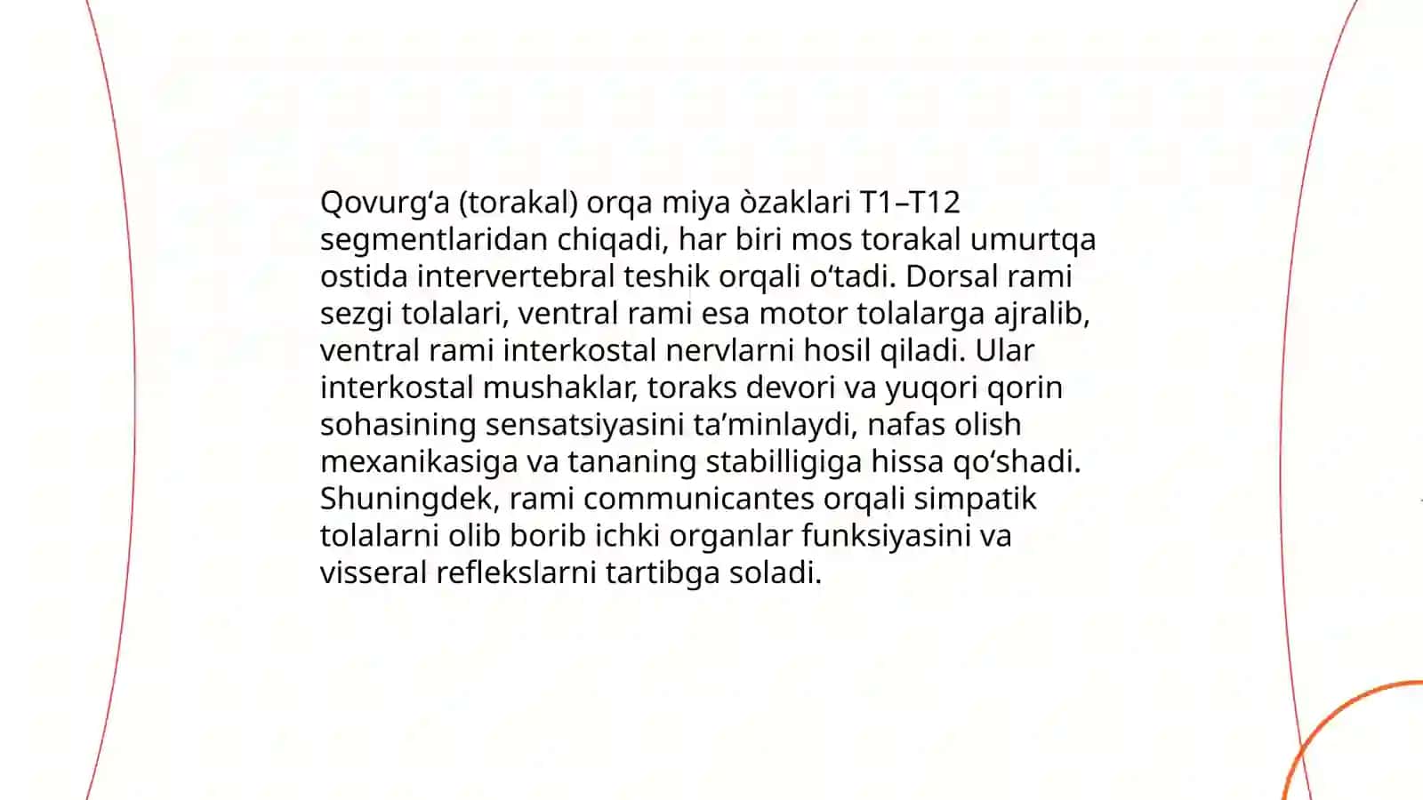 Bo'yin (servikal) orqa miya òzaklarining joylashuvi va ularning ahamiyati 4