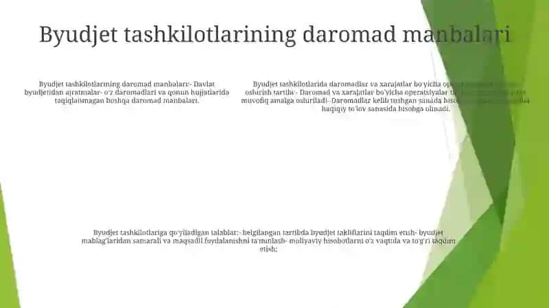 Byudjet Tashkilotlarida Daromadlar Va Xarajatlar O‘Tkazish Tartibi 4