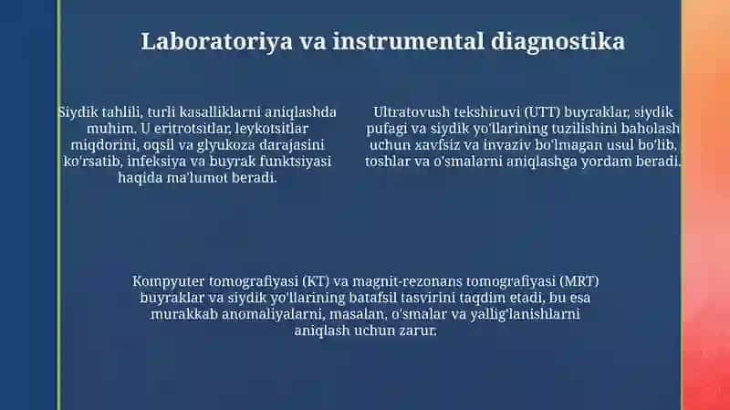 Siydik ajratish tizimi kasalliklarida bemor parvarishi va kuzatuvi 4
