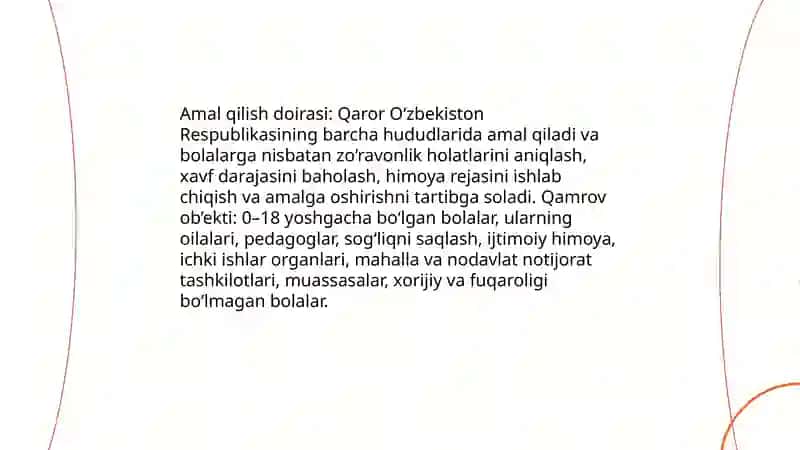 Bolalarga zo‘ravonlik holatlarini aniqlash va himoya qilish nizomi 4