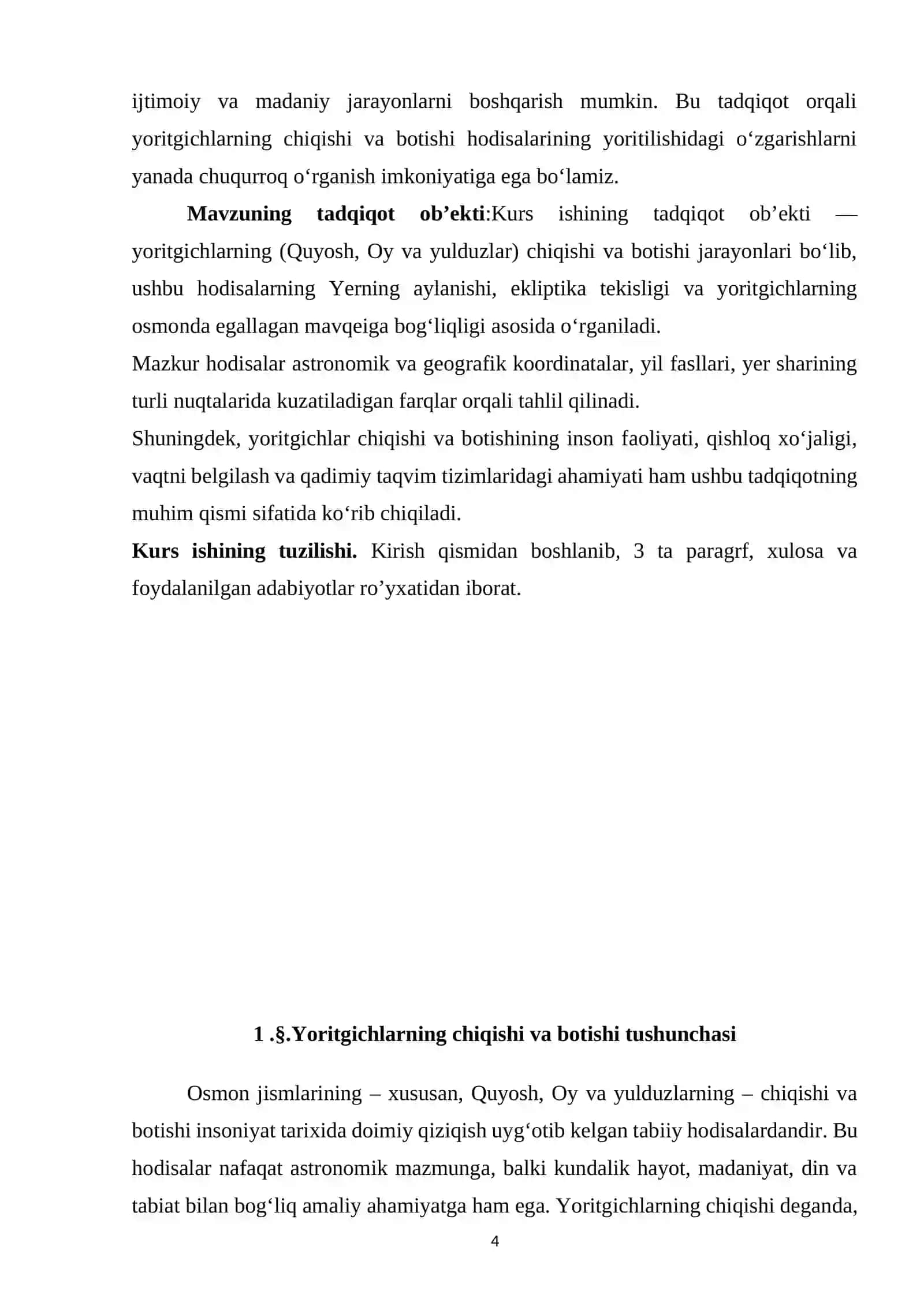 Yoritgichlarning chiqishi va botishi 4