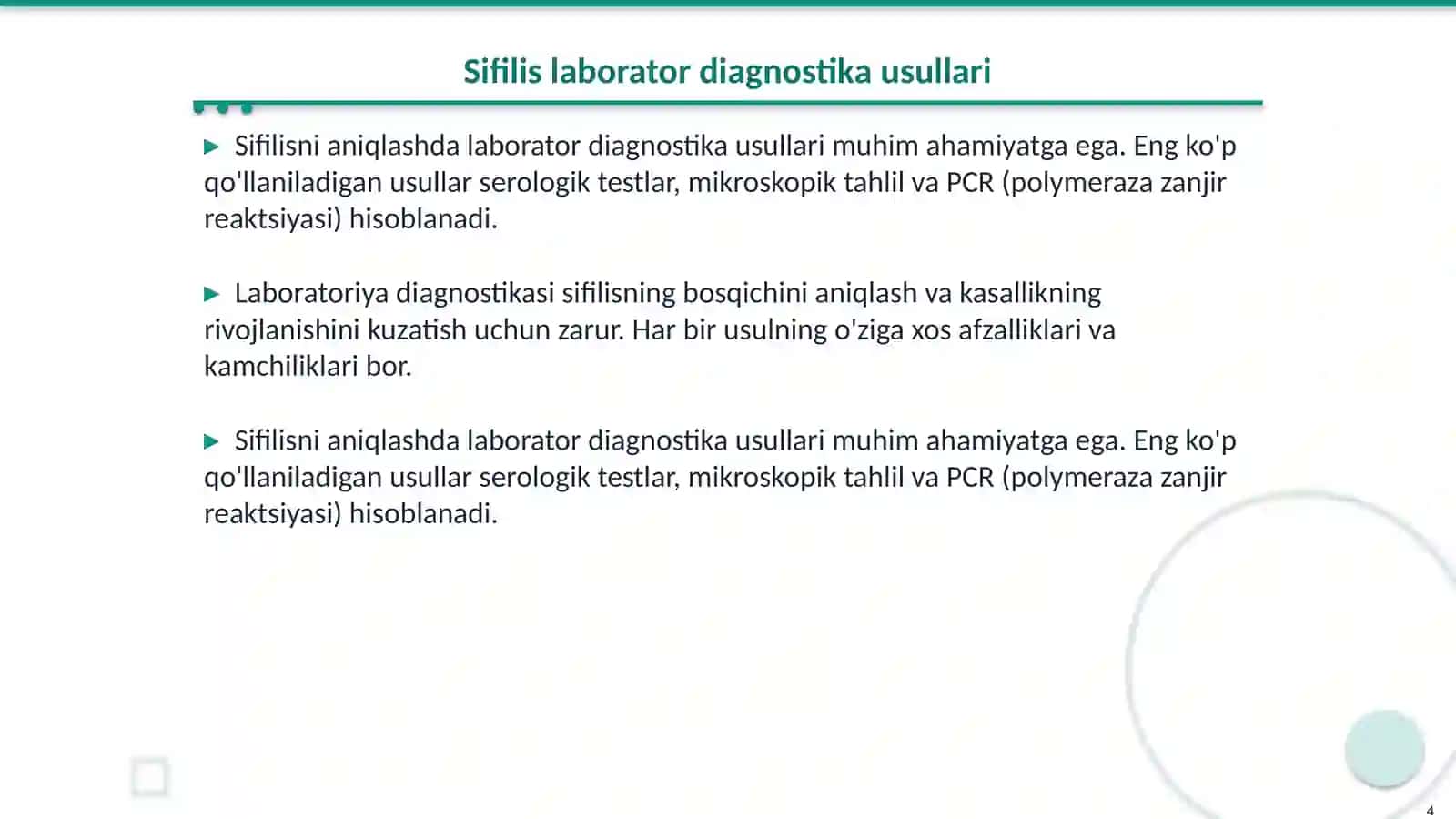 Sifilis laborator diagnostikasi 4