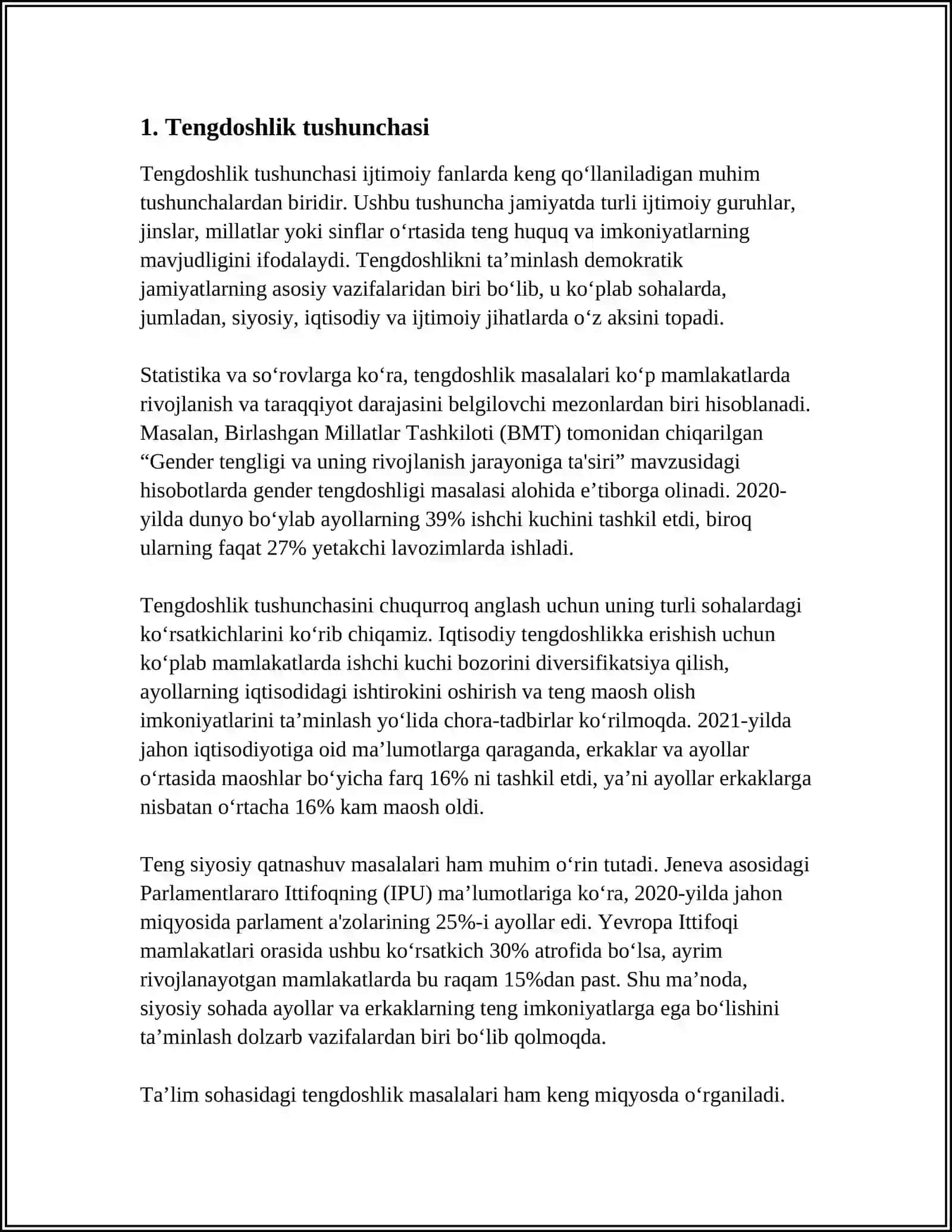 O'QISH DARSLARIDA TENGDOSHLAR MAVZUSINI O'RGANISH 4