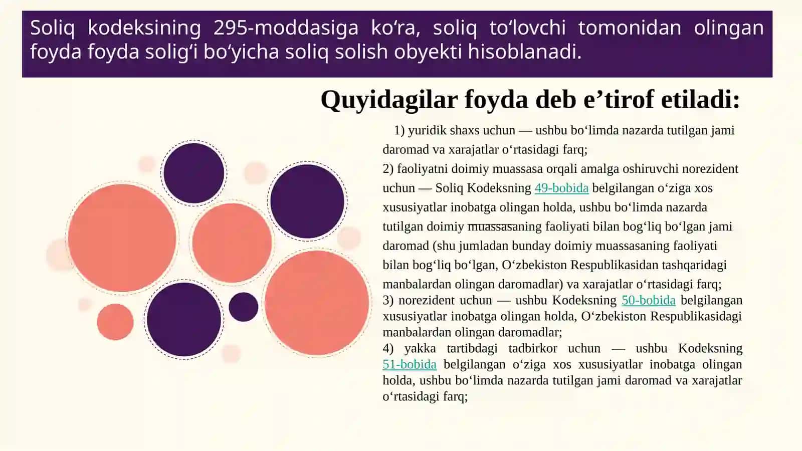 Foyda solig‘ining asosiy elementlari: ob’ekti, bazasi, stavkasi va imtiyozlari 4
