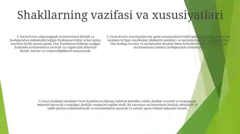 MS Excel 2016 Da Shakllar (Formalar) Tushunchasi, Vazifasi Va UniTashkilQilish 4
