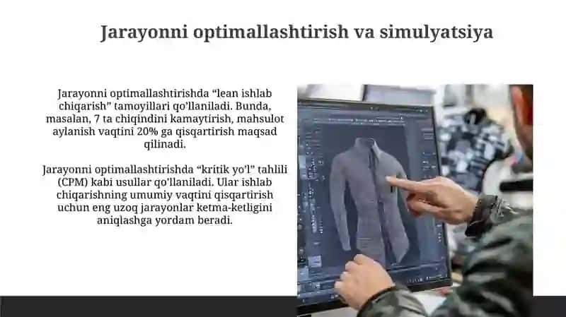 Tikuv buyumlarini ishlab chiqaraydigan texnologik jarayonlarini loyihalash bosqichlari 4