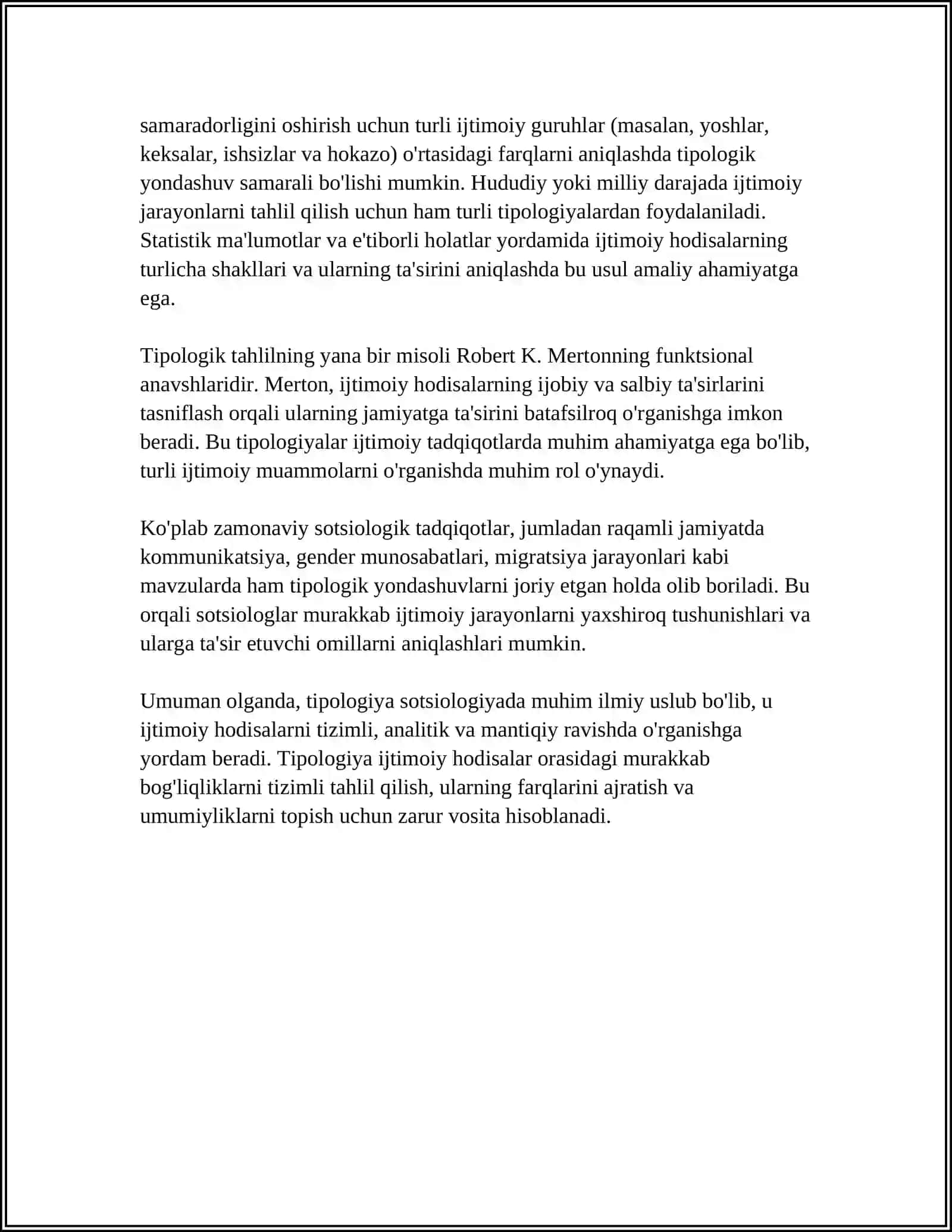 TIPOLOGIYALASH SOTSIOLOGIK PROTSEDURA SIFATIDA 4