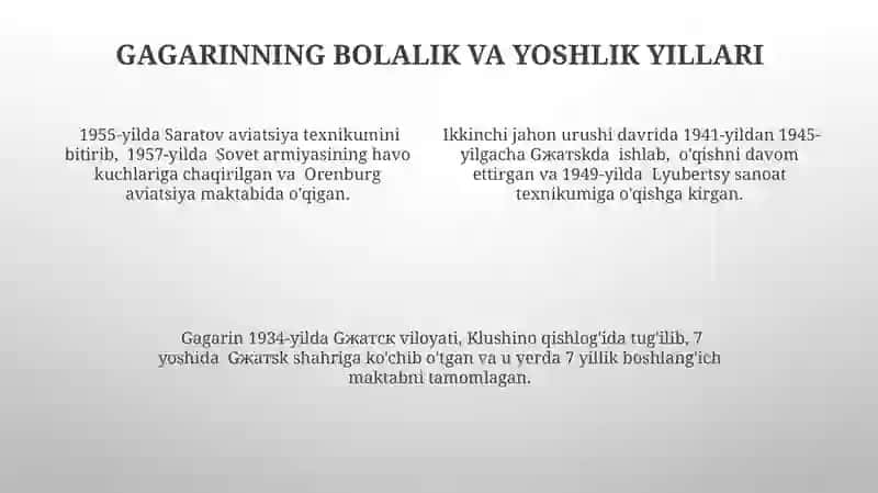 Yerga ma'lumot uzatish imkonini beruvchi Vostok-1 kosmik kemasining parvozi 4