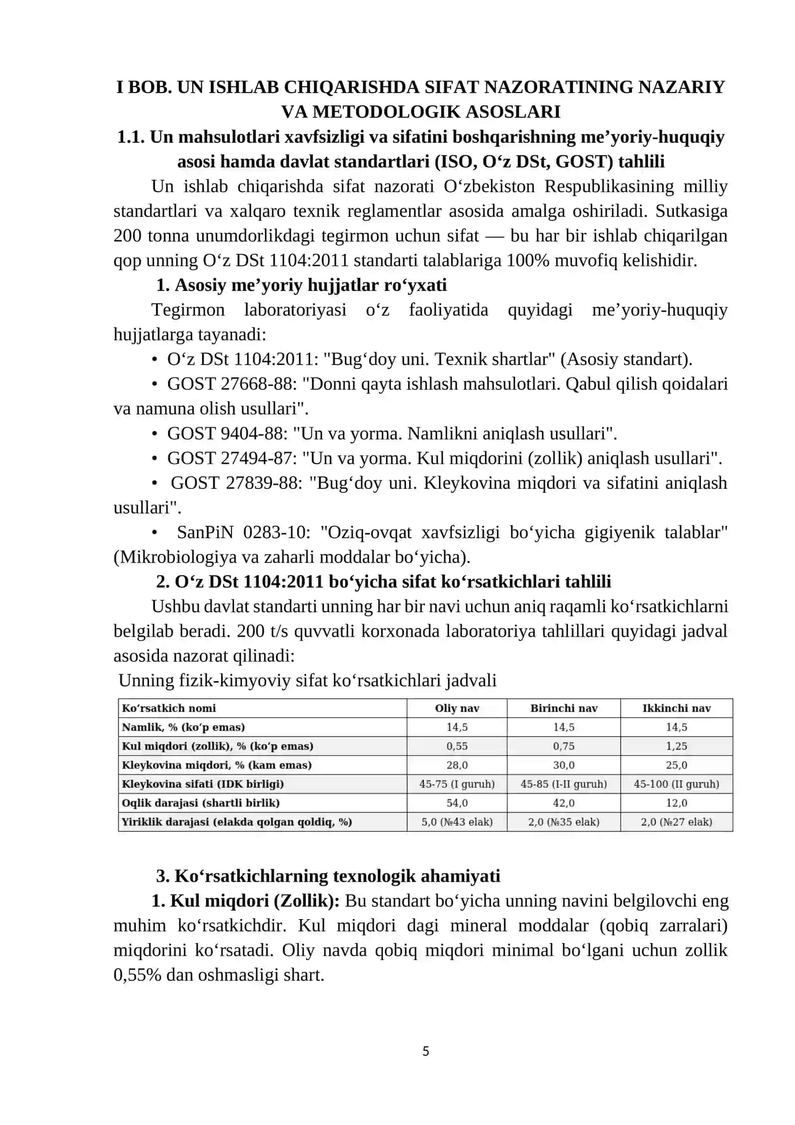 Sutkasiga 200 t/s unumdorlikdagi un ishlab chiqarishda sifat nazorati 4
