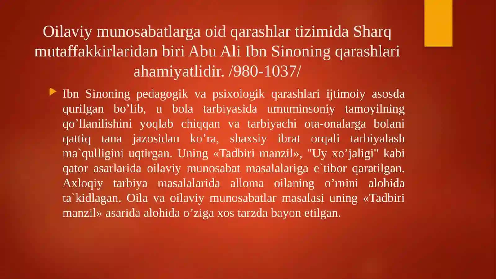 Sharq mutafakkirlarining oila xususida qarashlari 4