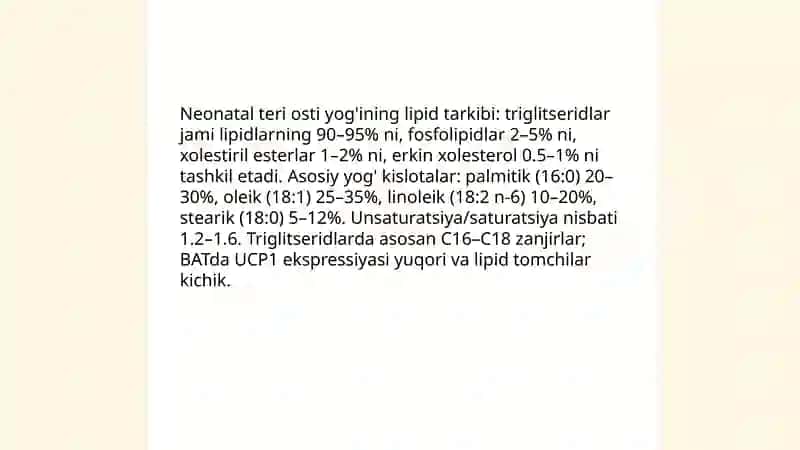 Yangi tug'ilgan chaqaloqlarda teri osti yog' qatlamini xususiyatlari 4