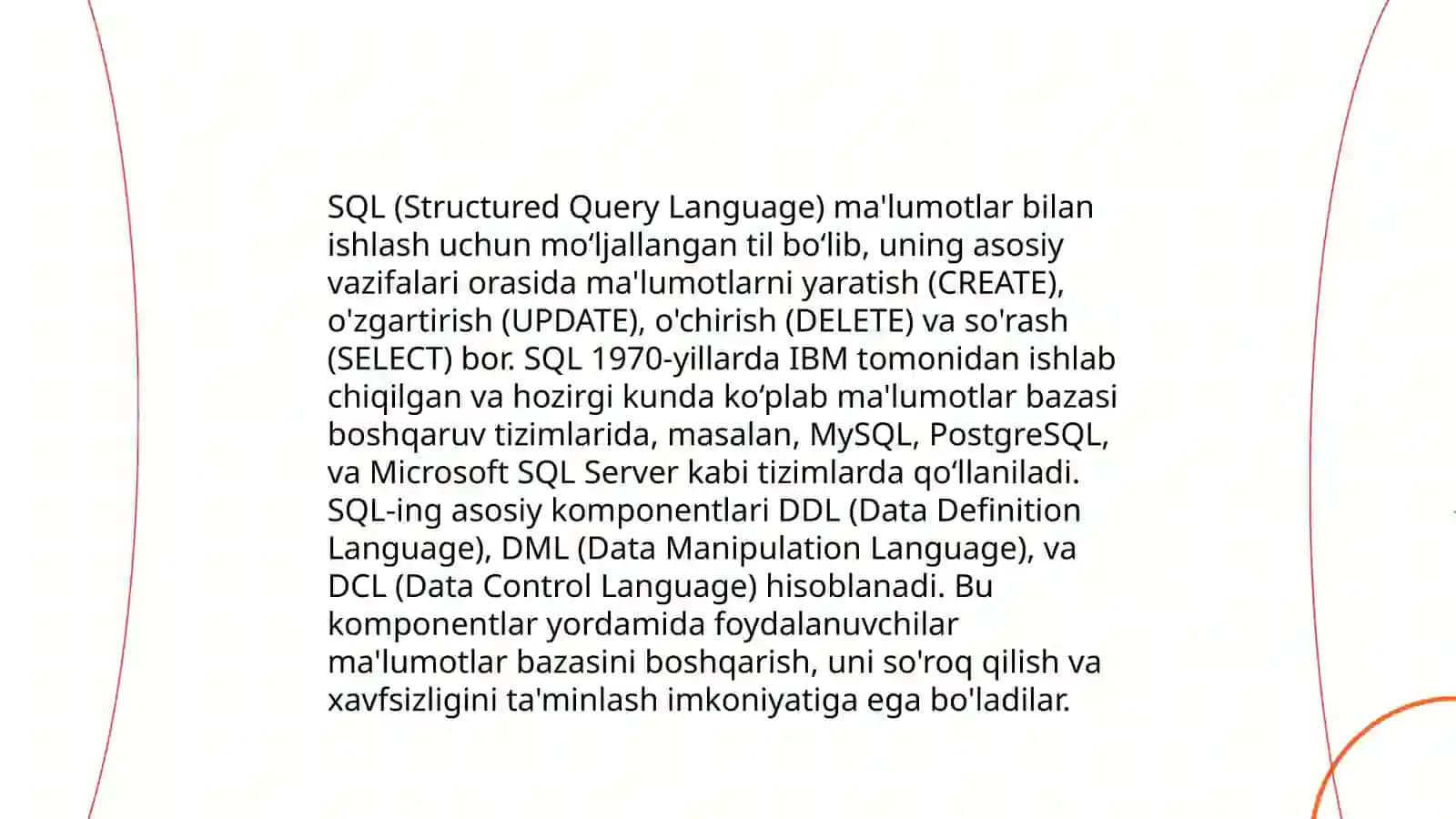 Ma'lumotlar bazasini boshqarish tizimlari 4
