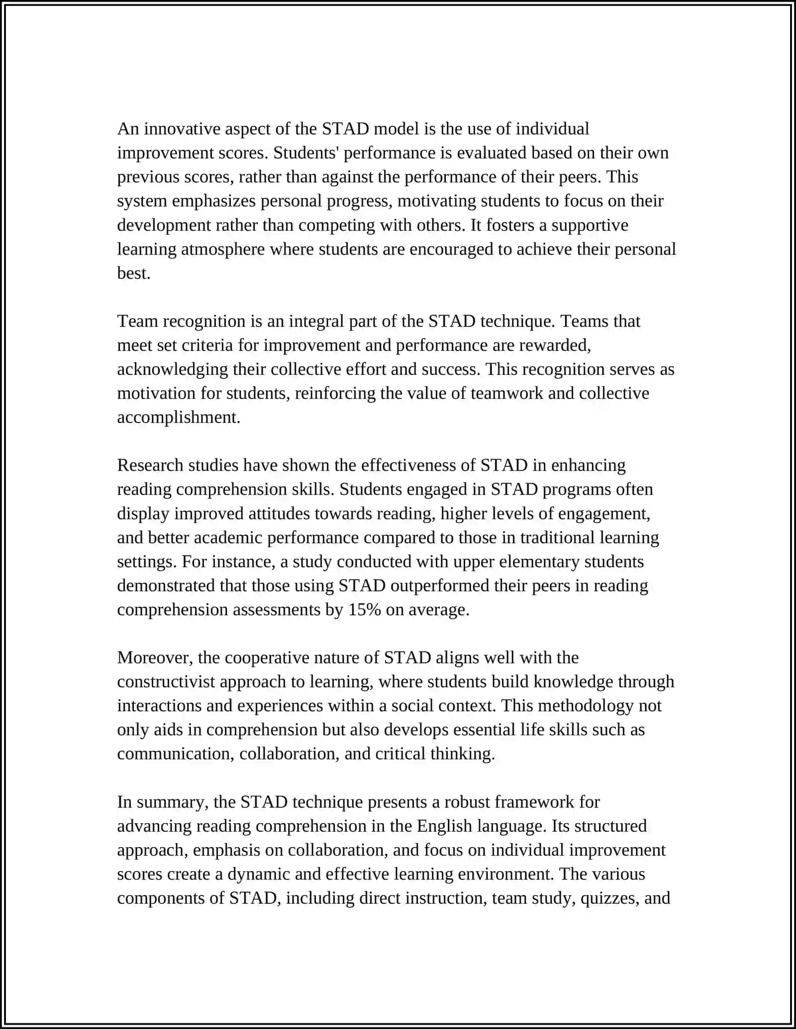 THE USE OF FABLE STORY THROUGH STAD TECHNIQUE TO IMPROVE STUDENTS READING COMPREHENSION 4