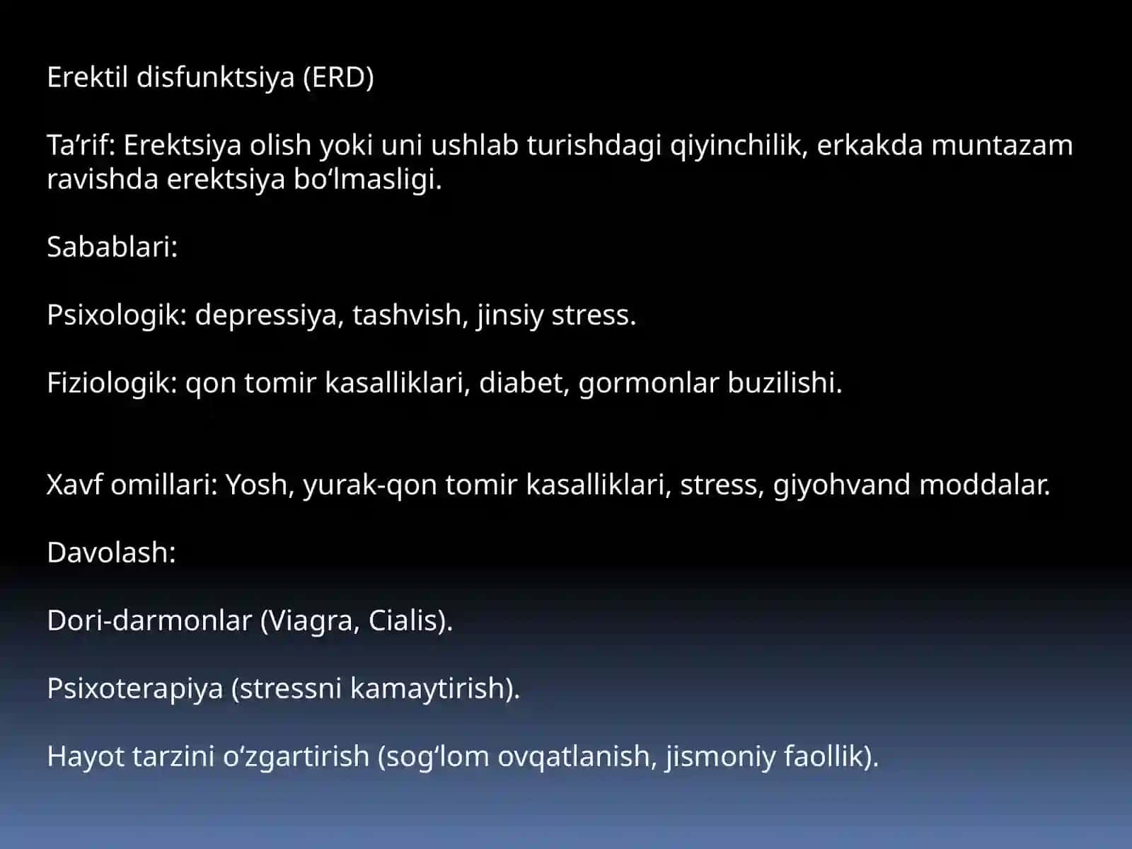 Erkaklar jinsiy xizmatlari va uretra kasalliklari 4