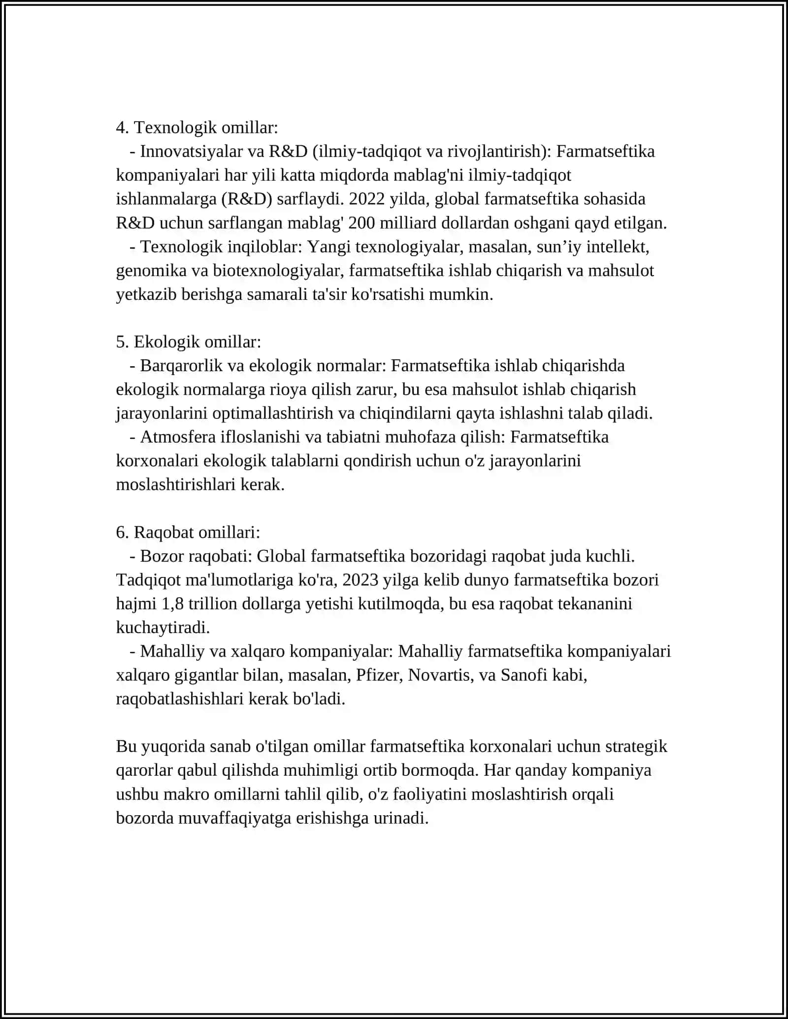 FARMATSEFTIKA KORXONASINING DORIXONA MAKRO VA MIKRO MUXITI MUSTAQIL ISH 4