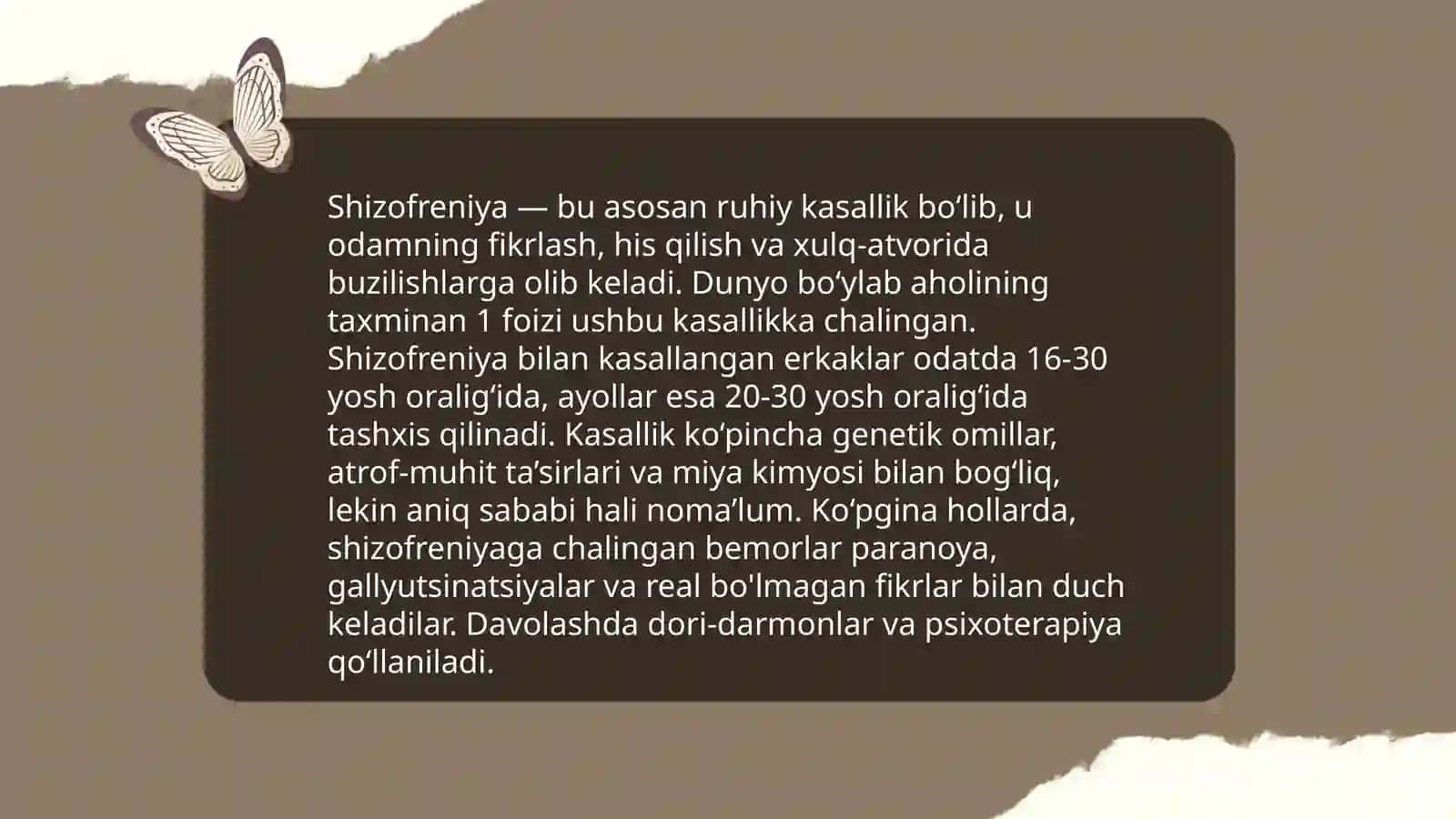 Muhim noepidemik kasalliklar: Ruxiy kasalliklar 4