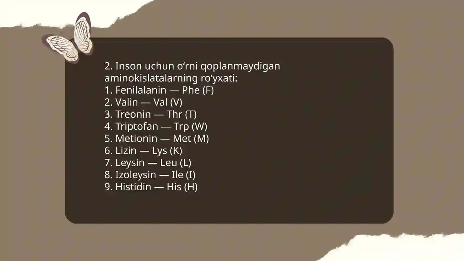 Oʻrni qoplanmaydigan aminokislotalar va ularni olish usullari 4