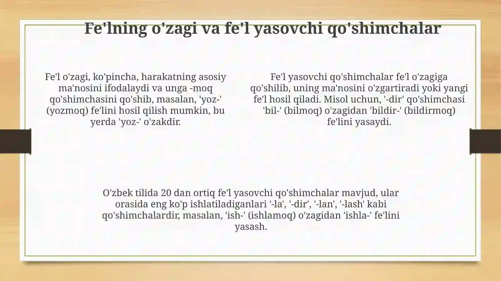 Fe'l yasashning 3 asosiy usuli 4