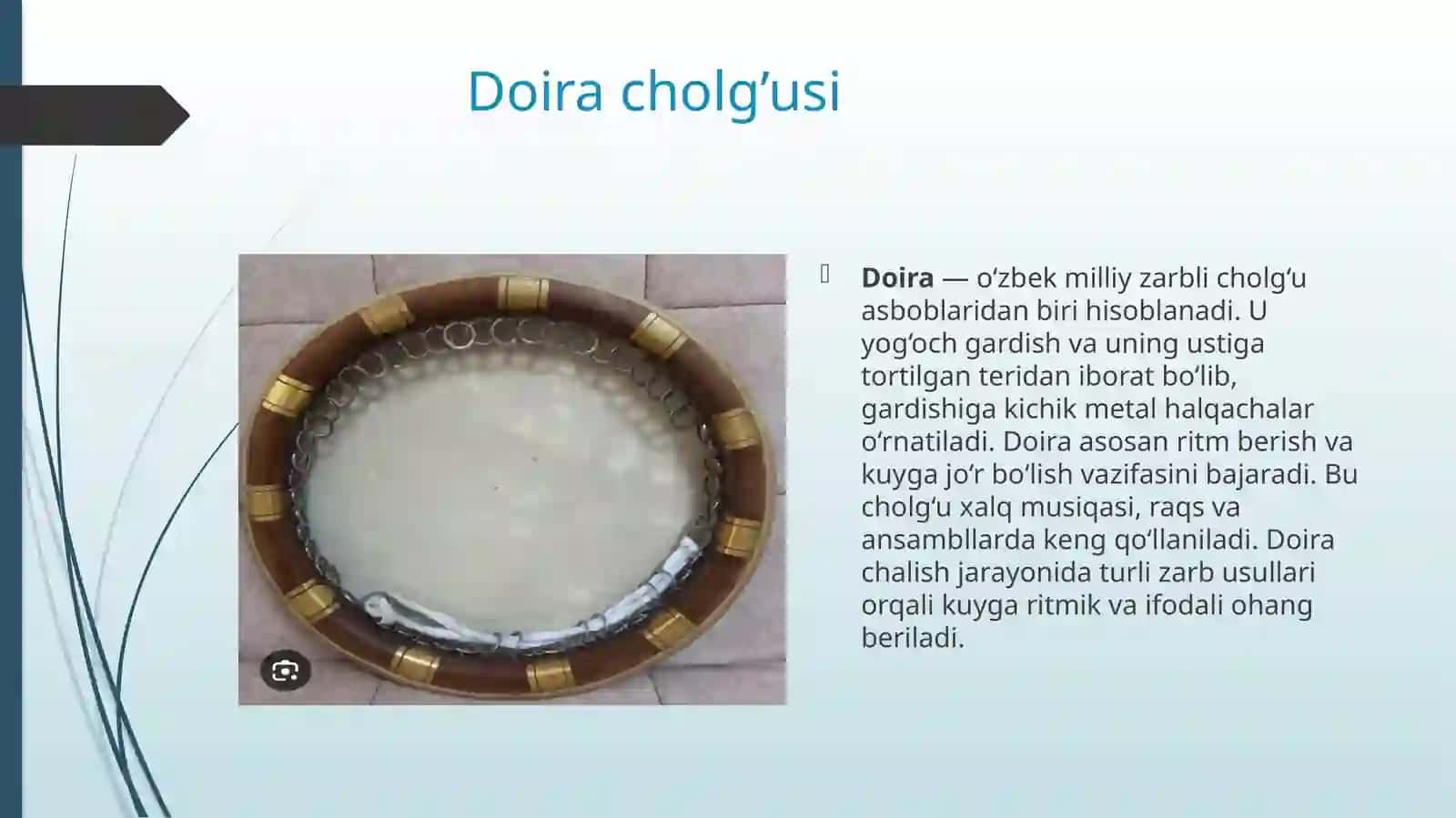 B. Giyenkoning "Quvnoq raqs" asarini doira cholg‘usida o‘rgatish metodikasi 4