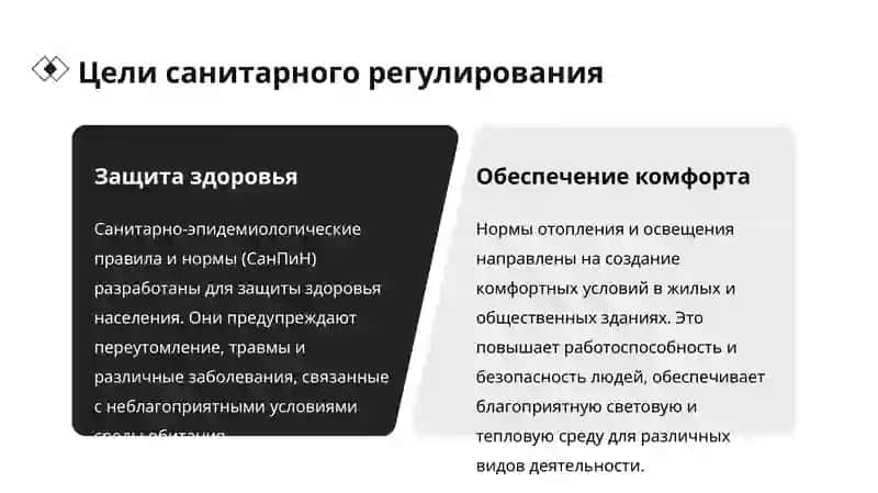 Свет и тепло, гигиенические нормы 4